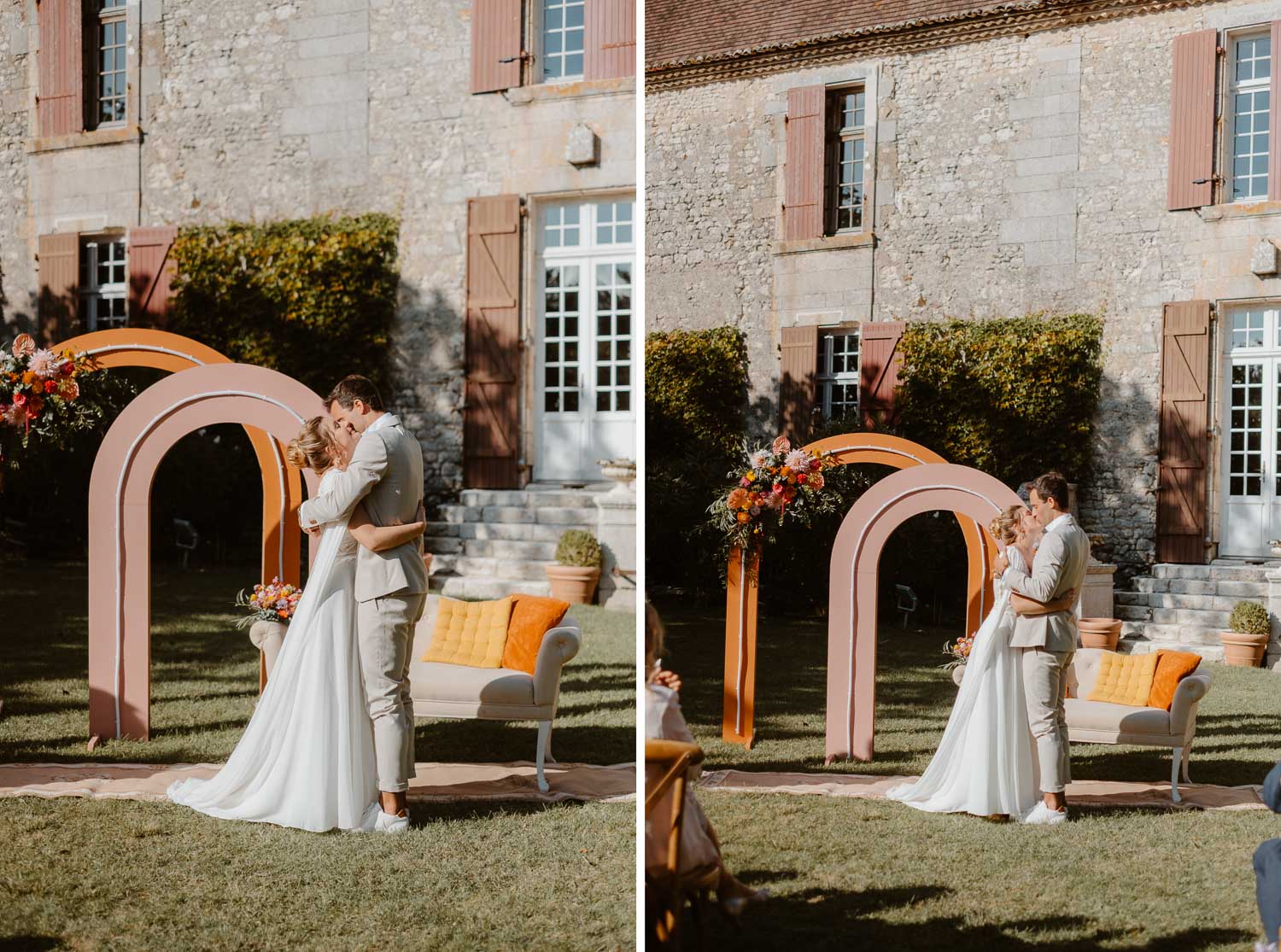 reportage photo mariage lifestyle cérémonie laïque — Château de Théon à Cozes