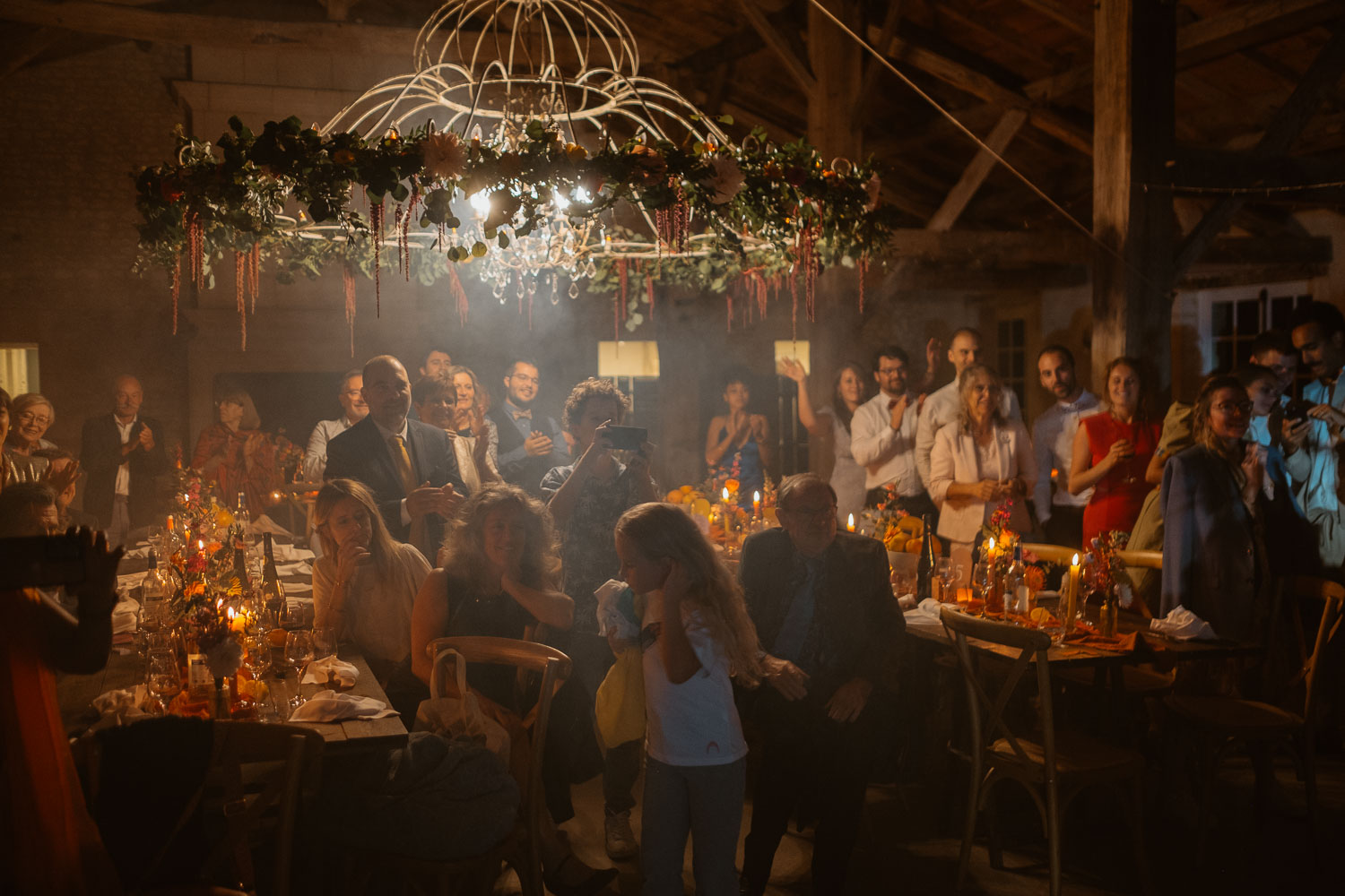 Fontaine champagne soirée mariage — Château de Théon à Cozes