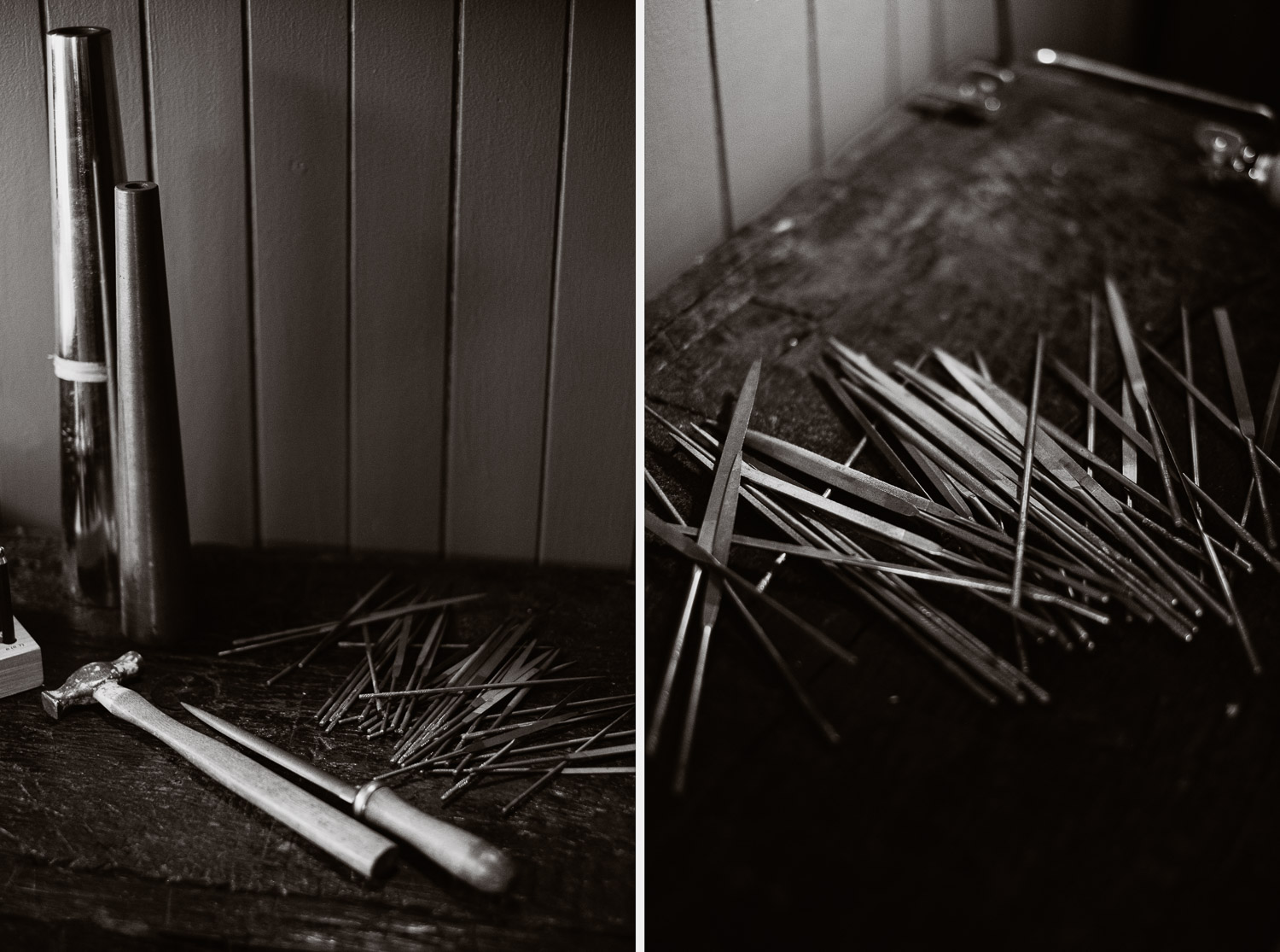 Séance N&B photo portrait artisan créateur boutique atelier Helene Turbé Joaillère Bijoux à Nantes
