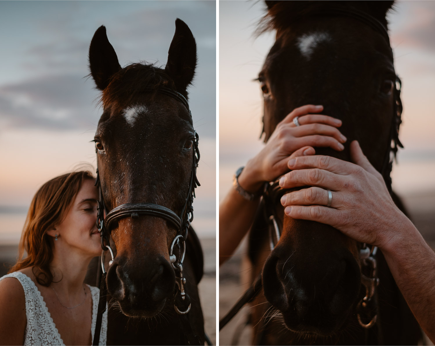 Séance photo de couple day after en lumière naturelle au coucher de soleil en pays de la loire (44)