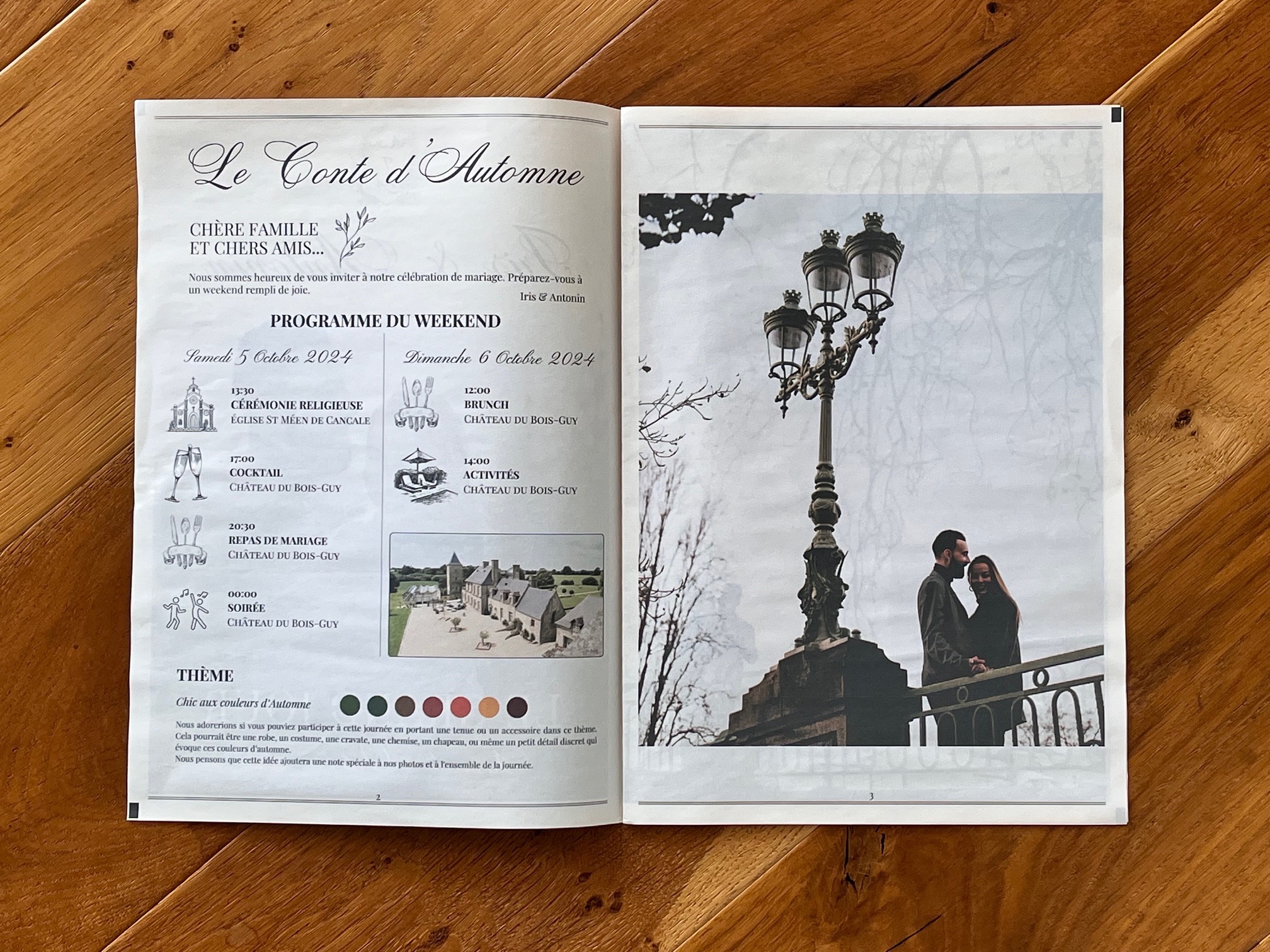 Journal 'save the date' avec les images de la séance couple à Nantes