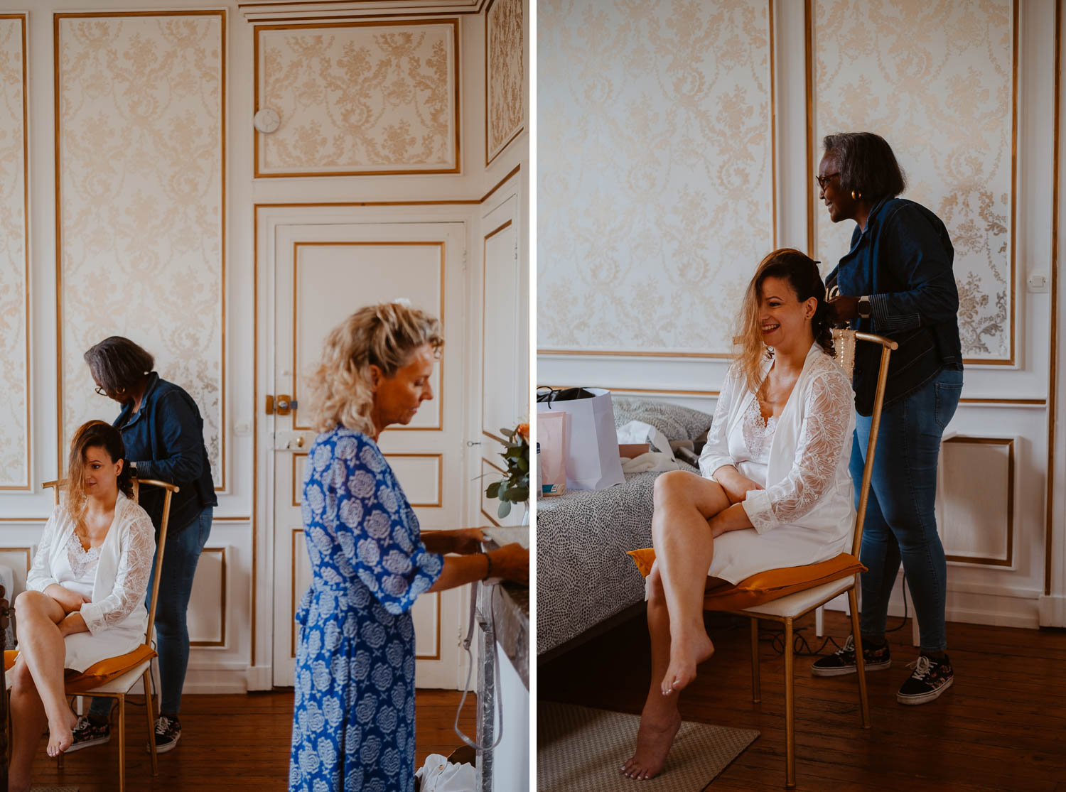 reportage photo préparatifs mariage — Château de la Forêt au Cellier