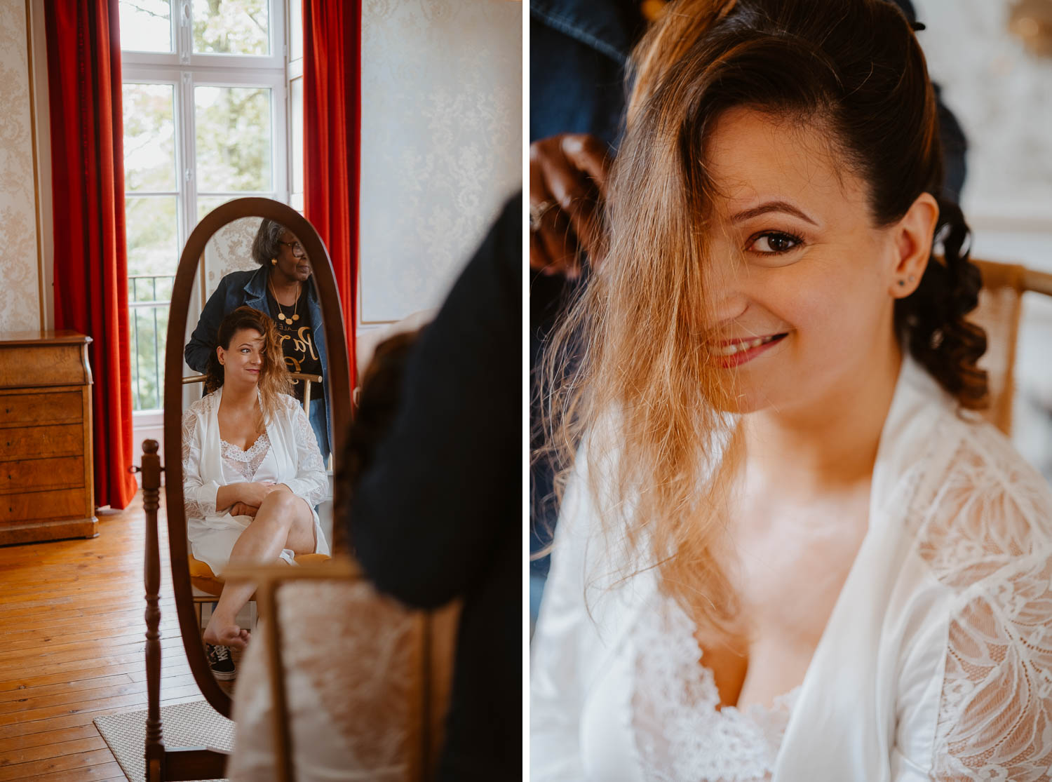 reportage photo préparatifs mariage — Château de la Forêt au Cellier