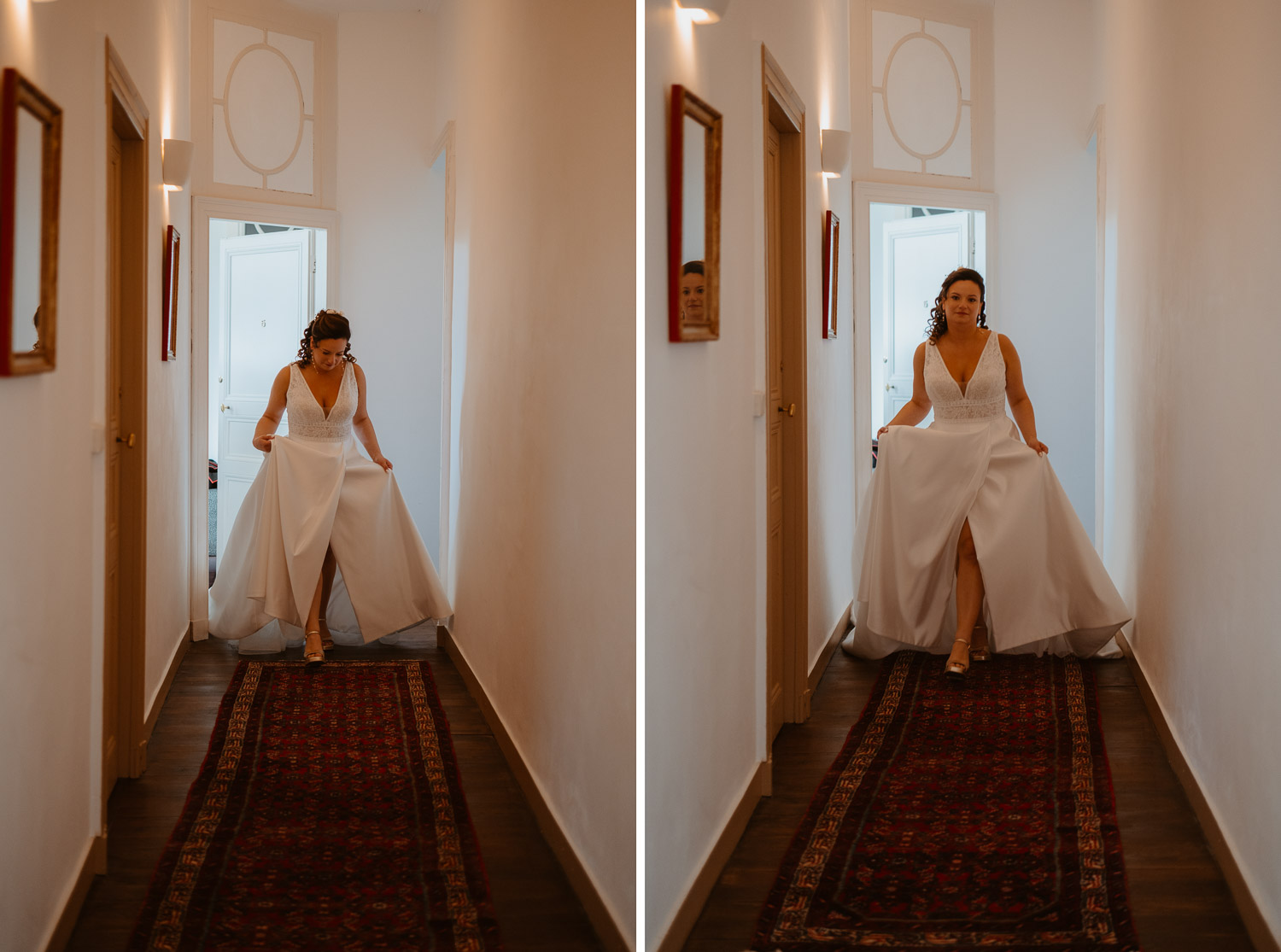 reportage photo préparatifs robe mariée — Château de la Forêt au Cellier