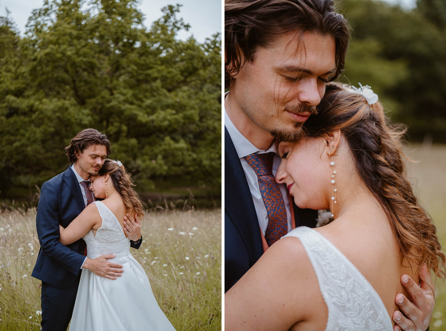 séance photo couple jeunes mariés — Château de la Forêt au Cellier