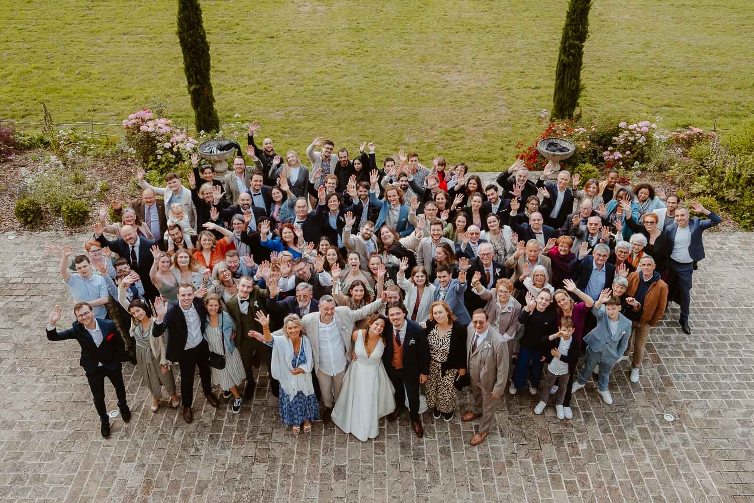 reportage photo groupe mariage— Château de la Forêt au Cellier