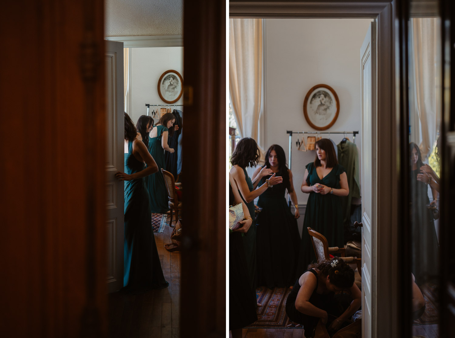 reportage photo préparatifs mariage — Château du Coing à Saint Fiacre sur Maine