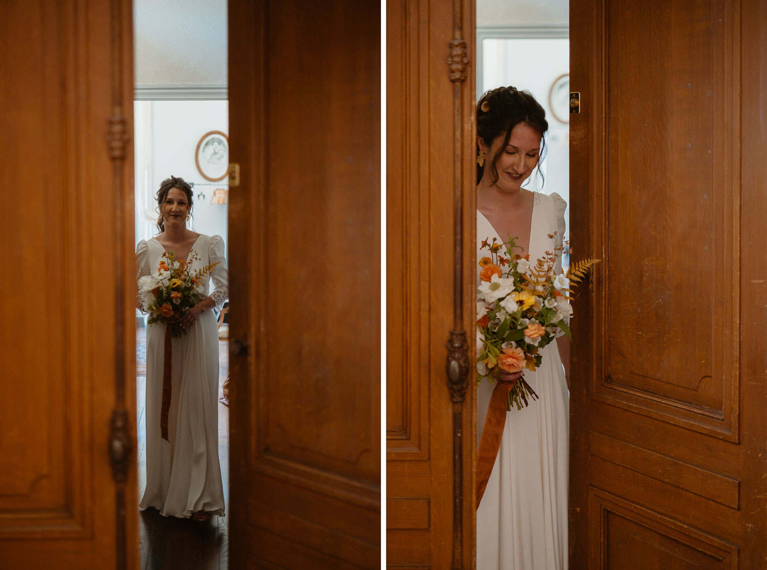 reportage photo préparatifs robe mariée — Château du Coing à Saint Fiacre sur Maine