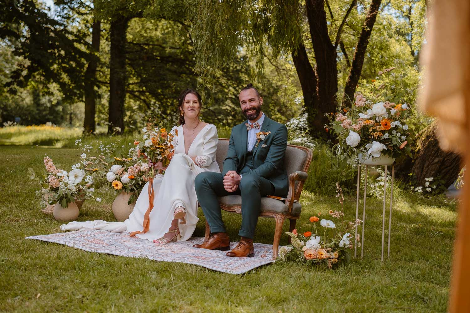 reportage photo mariage lifestyle cérémonie laïque — Château du Coing à Saint Fiacre sur Maine