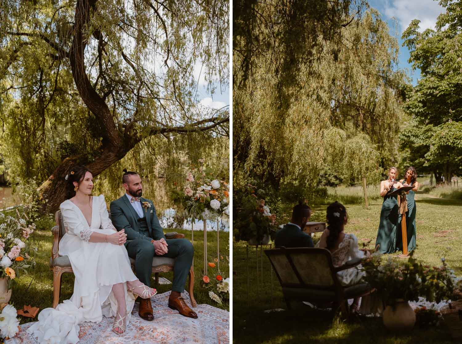 reportage photo mariage lifestyle cérémonie laïque — Château du Coing à Saint Fiacre sur Maine