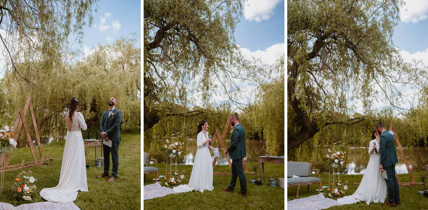 reportage photo mariage lifestyle cérémonie laïque — Château du Coing à Saint Fiacre sur Maine
