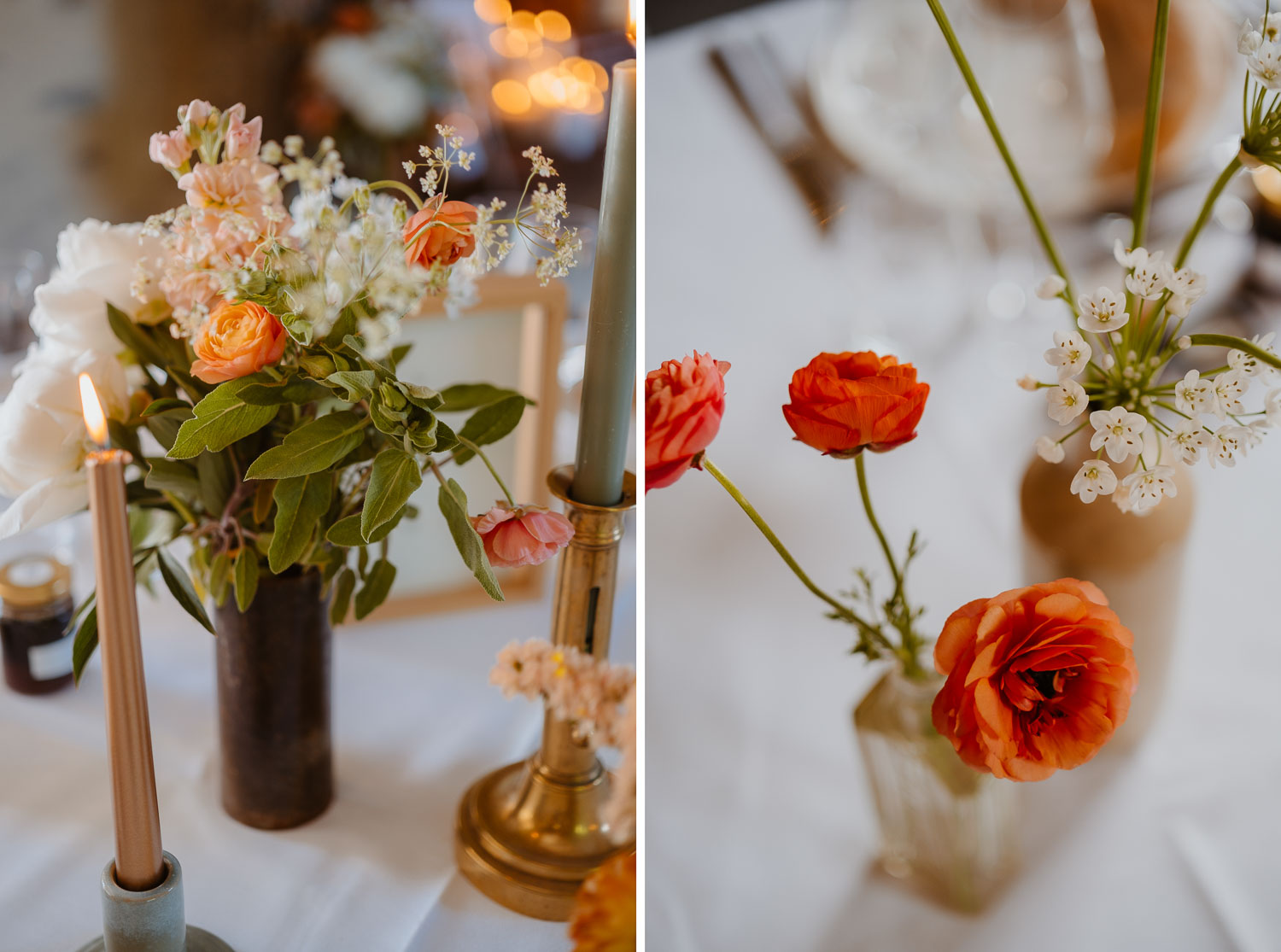décoration salle tables mariage— Château du Coing à Saint Fiacre sur Maine