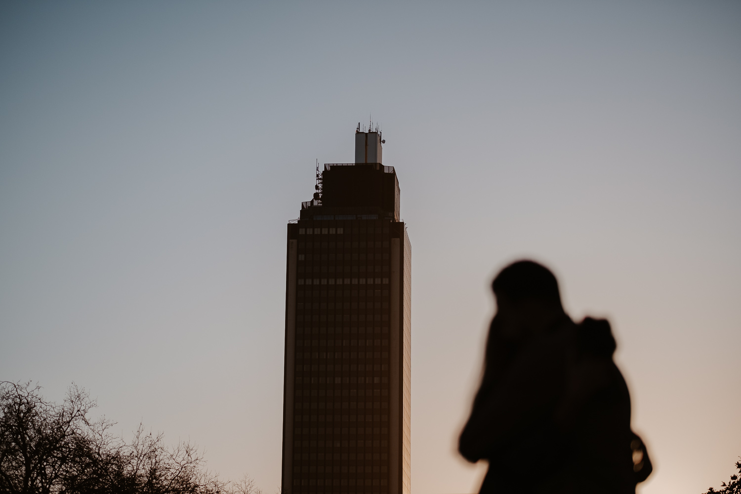 Séance photo engagement de couple save the date en hiver au coucher de soleil à Nantes (44)
