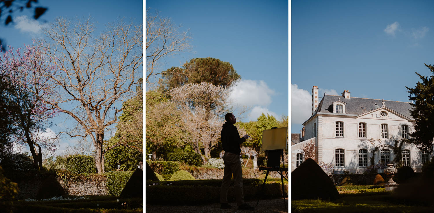 Séance photo reportage portrait artiste peintre achitecture Sami Toualit à Savennières (49)