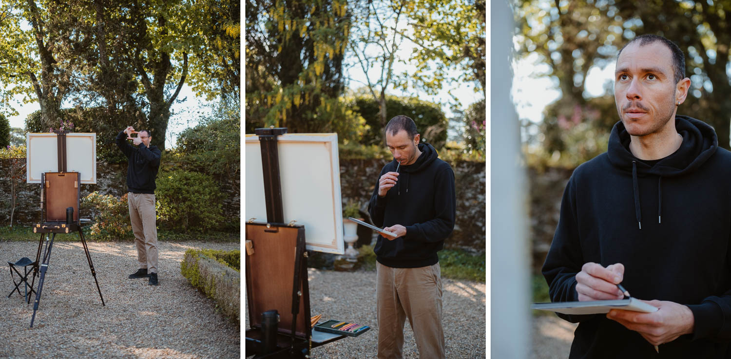 Séance photo reportage portrait artiste peintre achitecture Sami Toualit à Savennières (49)