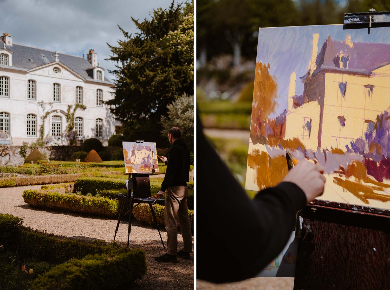 Séance photo reportage portrait artiste peintre achitecture Sami Toualit à Savennières (49)