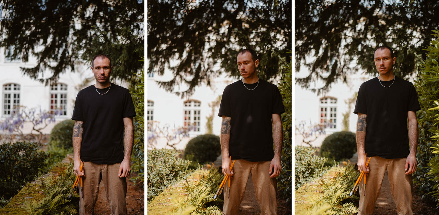 Séance photo reportage portrait artiste peintre achitecture Sami Toualit à Savennières (49)