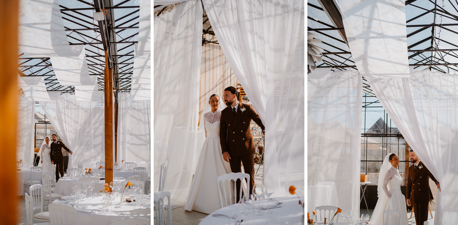 décoration salle tables mariage— Château du Bois Guy à Parigné