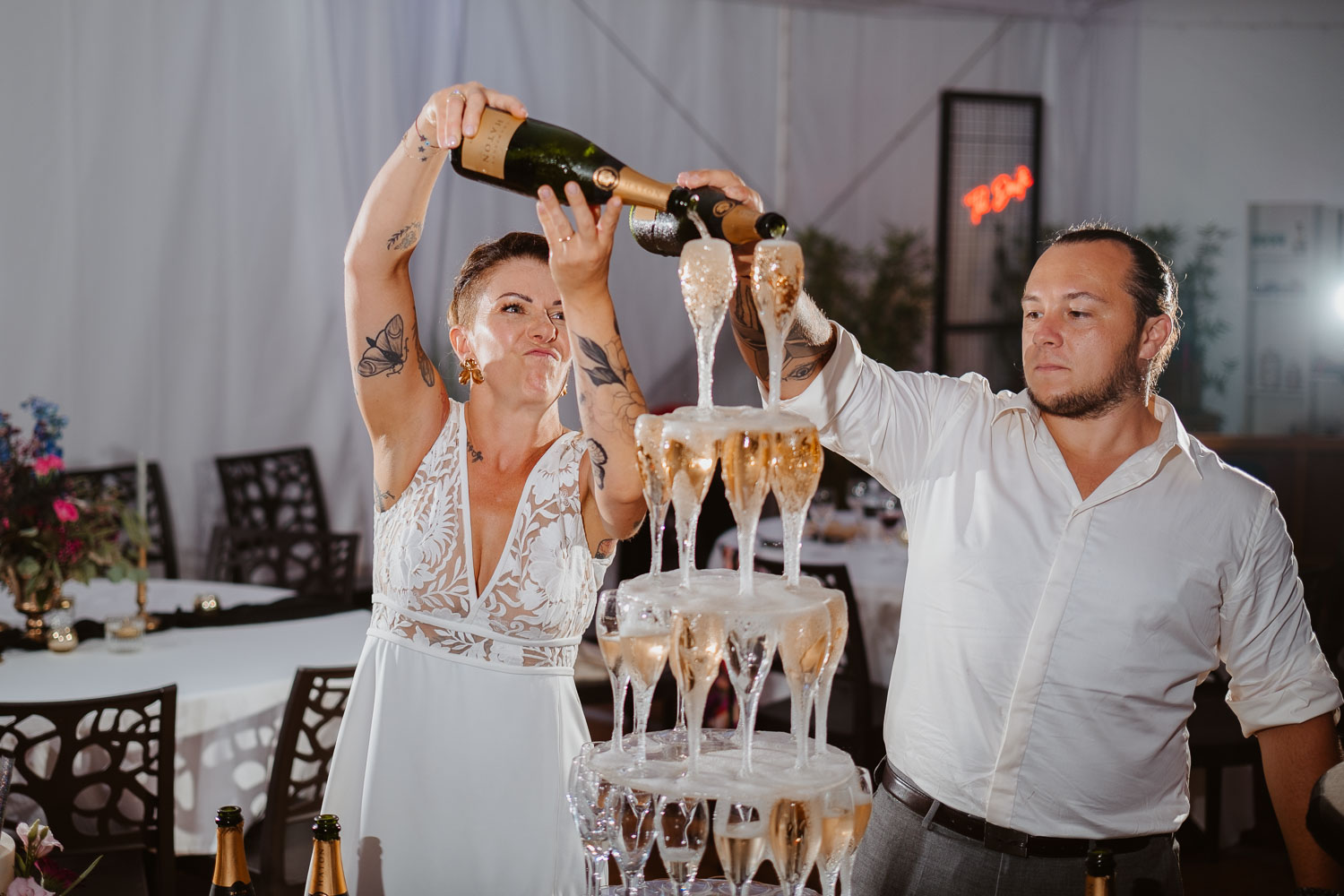 Fontaine champagne soirée mariage — Rives de Grandlieu - 44