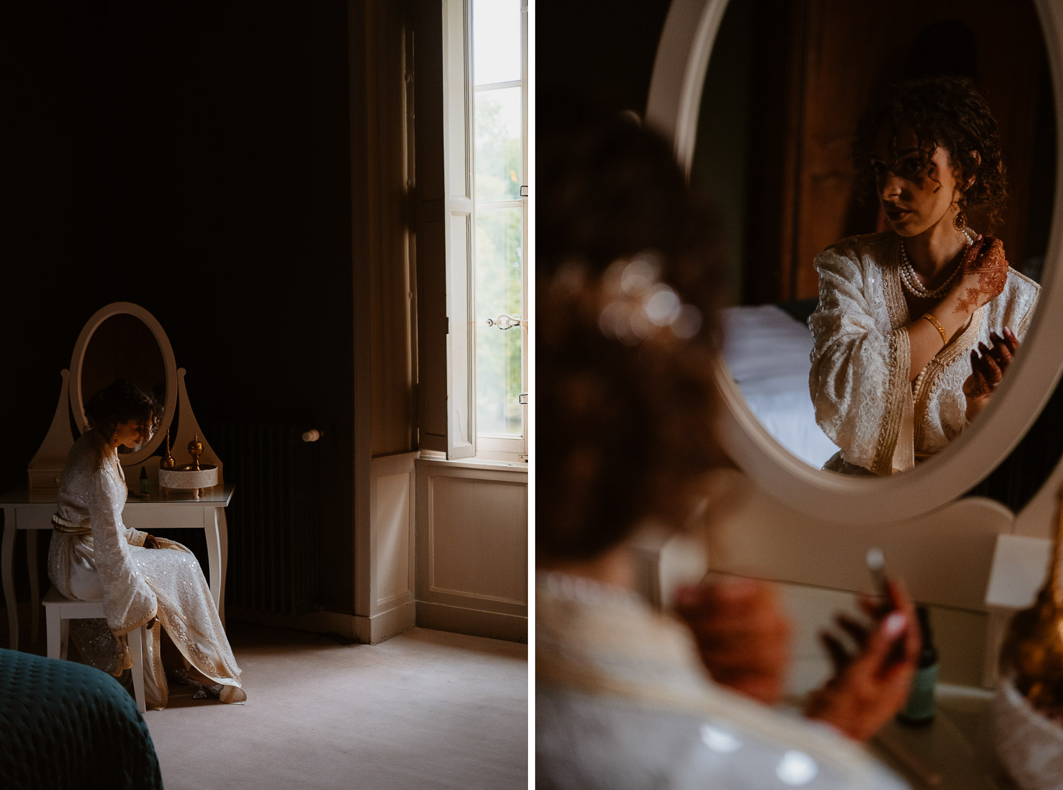 reportage photo préparatifs mariage — Château de la Rairie à Pont Saint Martin