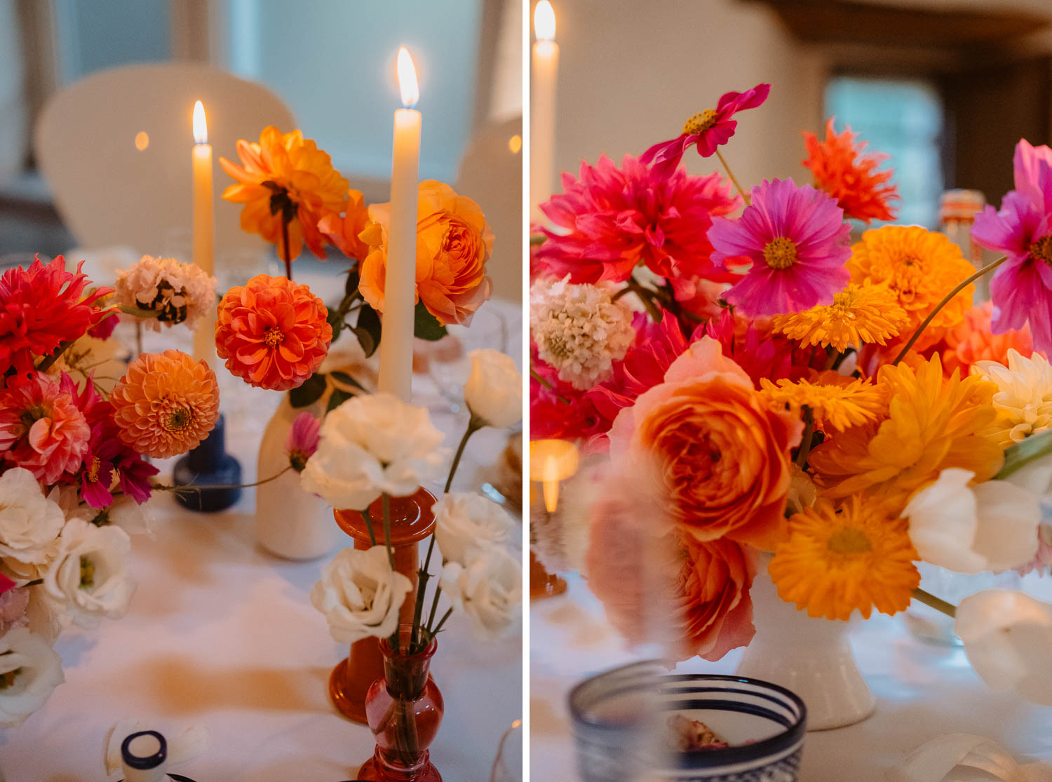décoration salle tables mariage— Château de la Rairie à Pont Saint Martin